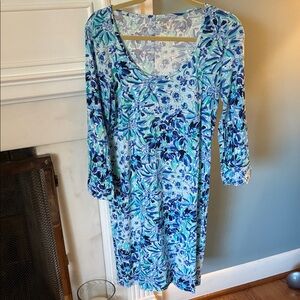 Floral Blue and light green Lilly dress